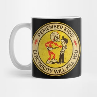 YELLOW VINTAGE REME Electricity Will Kill You Kids Mug